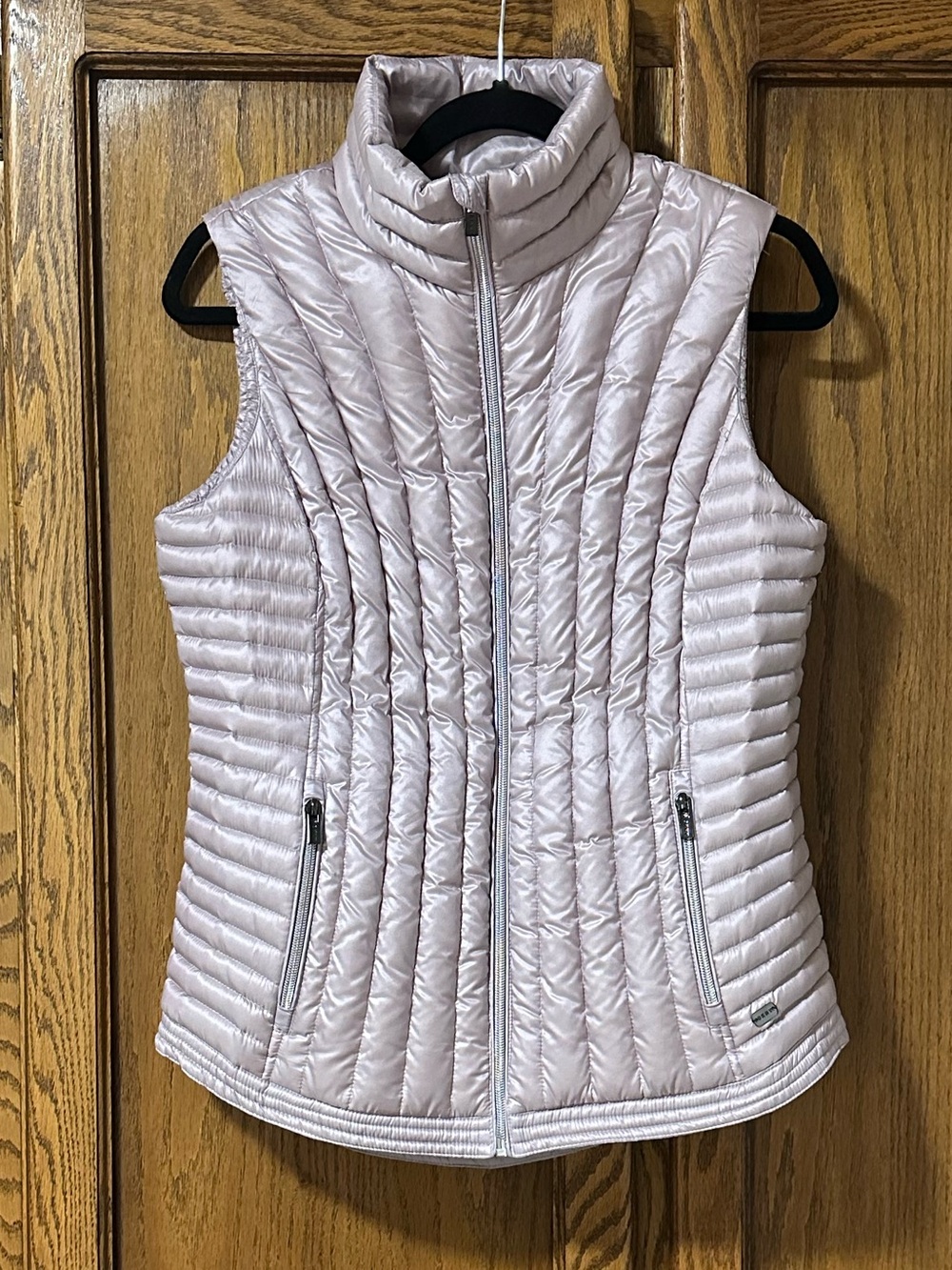 DKNY Sport Premium Down Filled Quilted Puffer Vest Sz L Lilac Purple